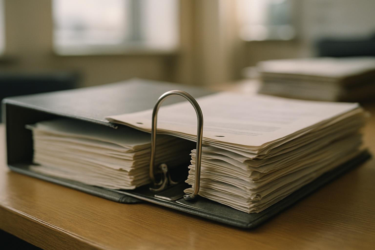 Organized document folders representing an audit-ready maintenance record.