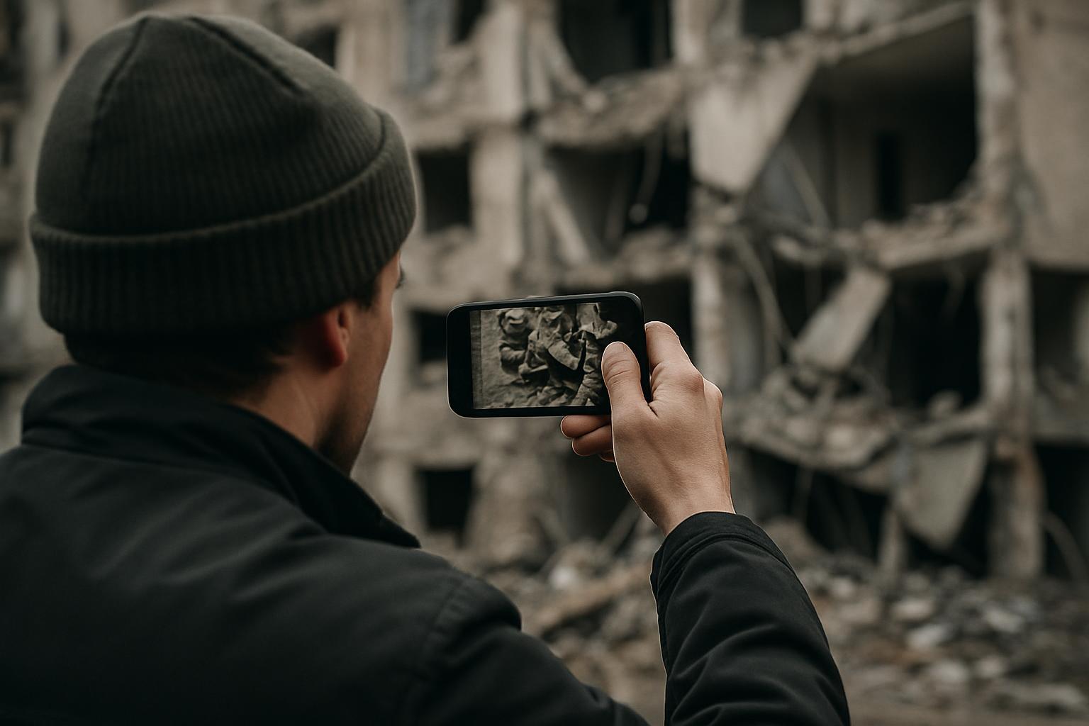 A person photographing a maintenance issue on a phone as evidence.