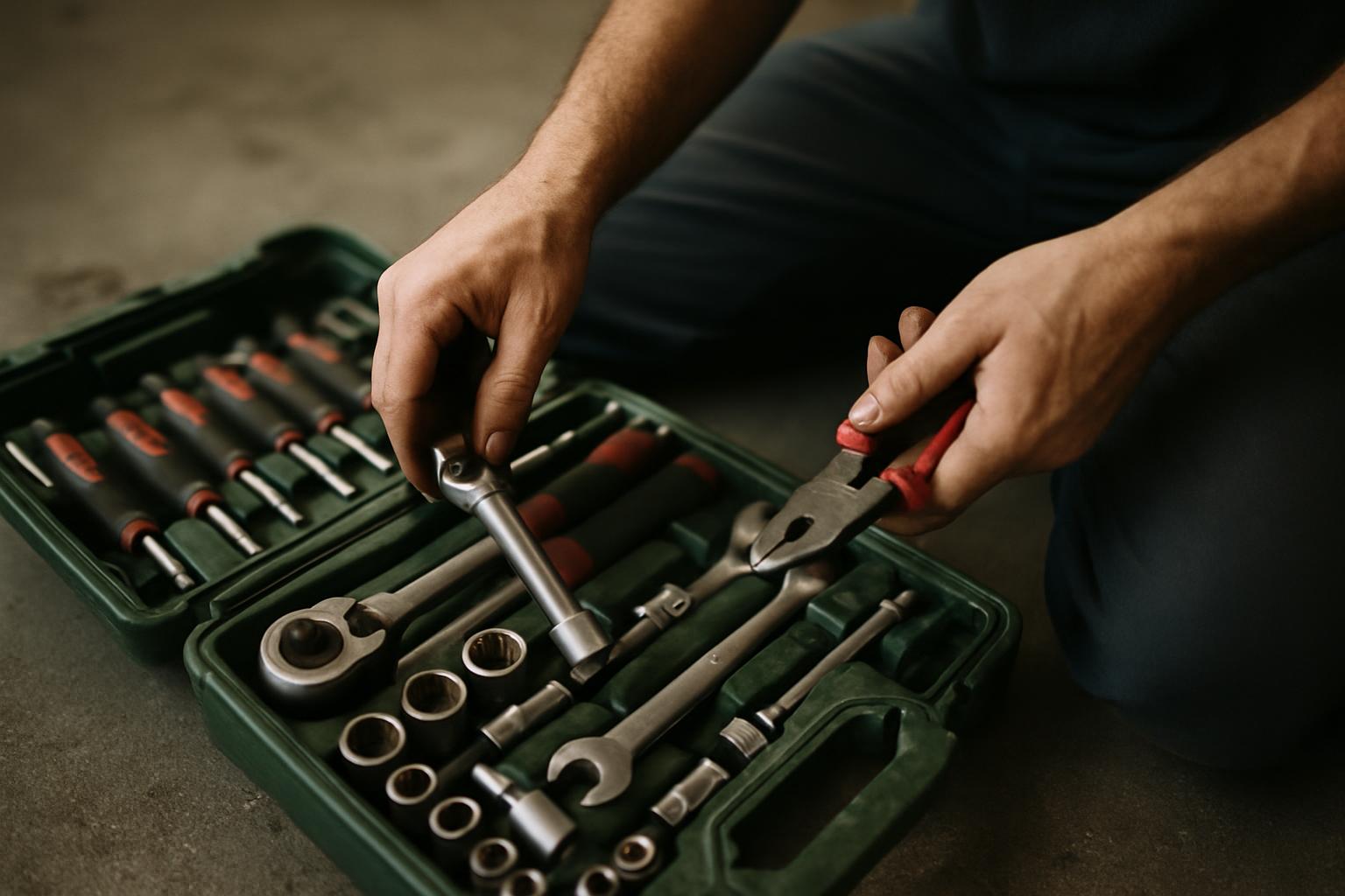 A technician opening a toolbox to complete a repair on the first visit.