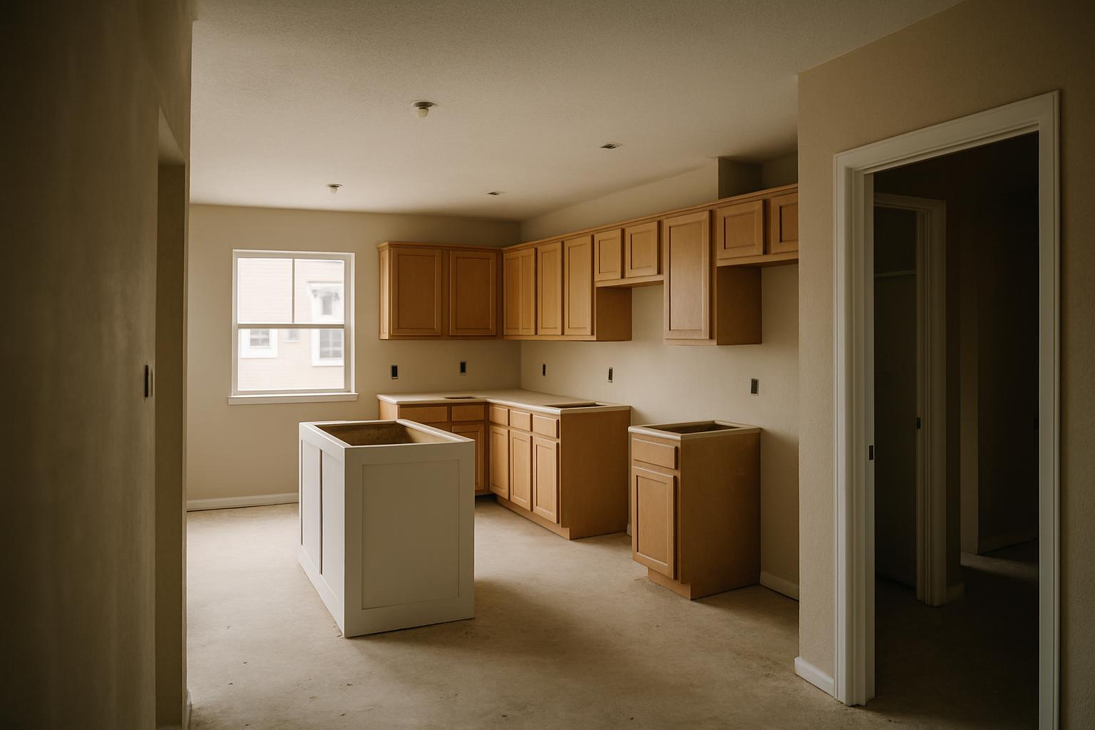 A freshly finished new build home interior with bare walls awaiting inspection.